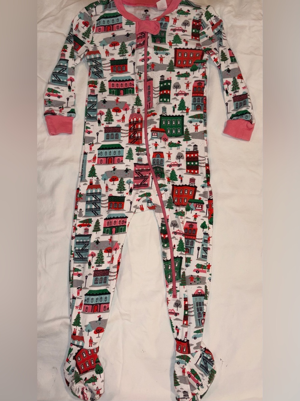 Tucker +Tate Baby Sz 12-18 months Cityscape Christmas footed sleeper EUC